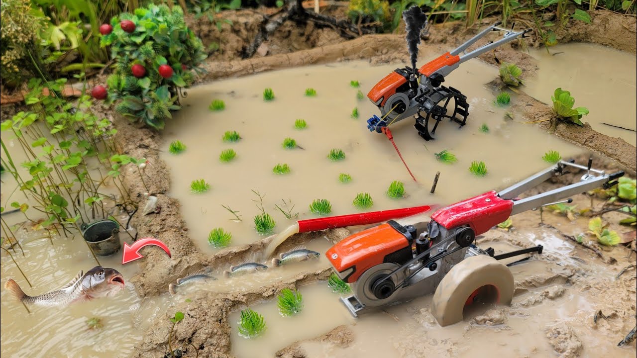 diy Mini Tractor Power tiller video power tiller trolley Kubota Diesel engine