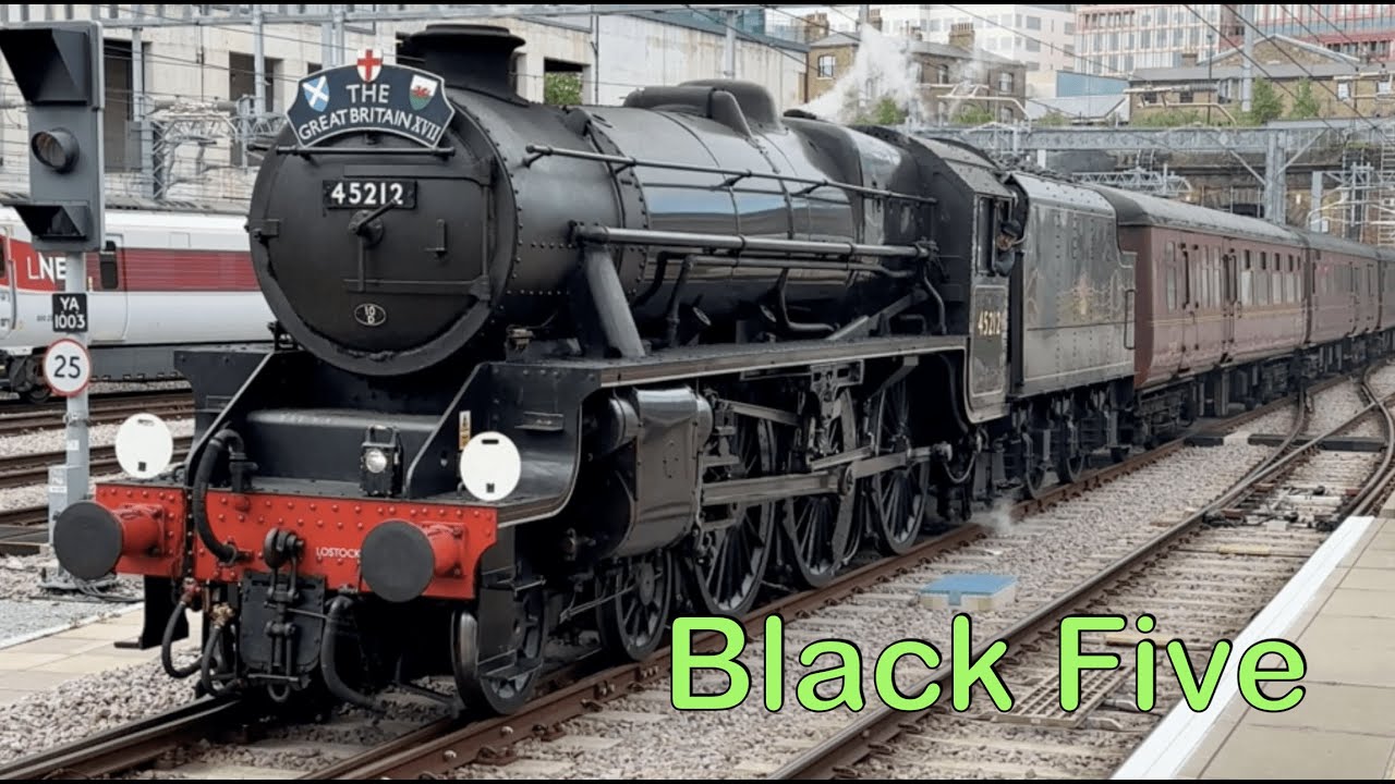 45212 Black Five  The Great Britain XVII  (Day 9) at King's Cross  4th May 2025 4k