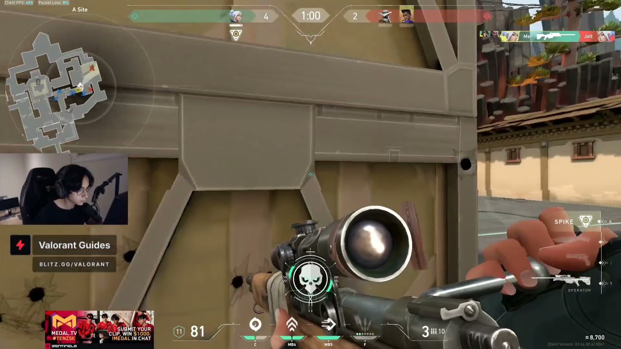 Sen TenZ 1v4 clutch with operator