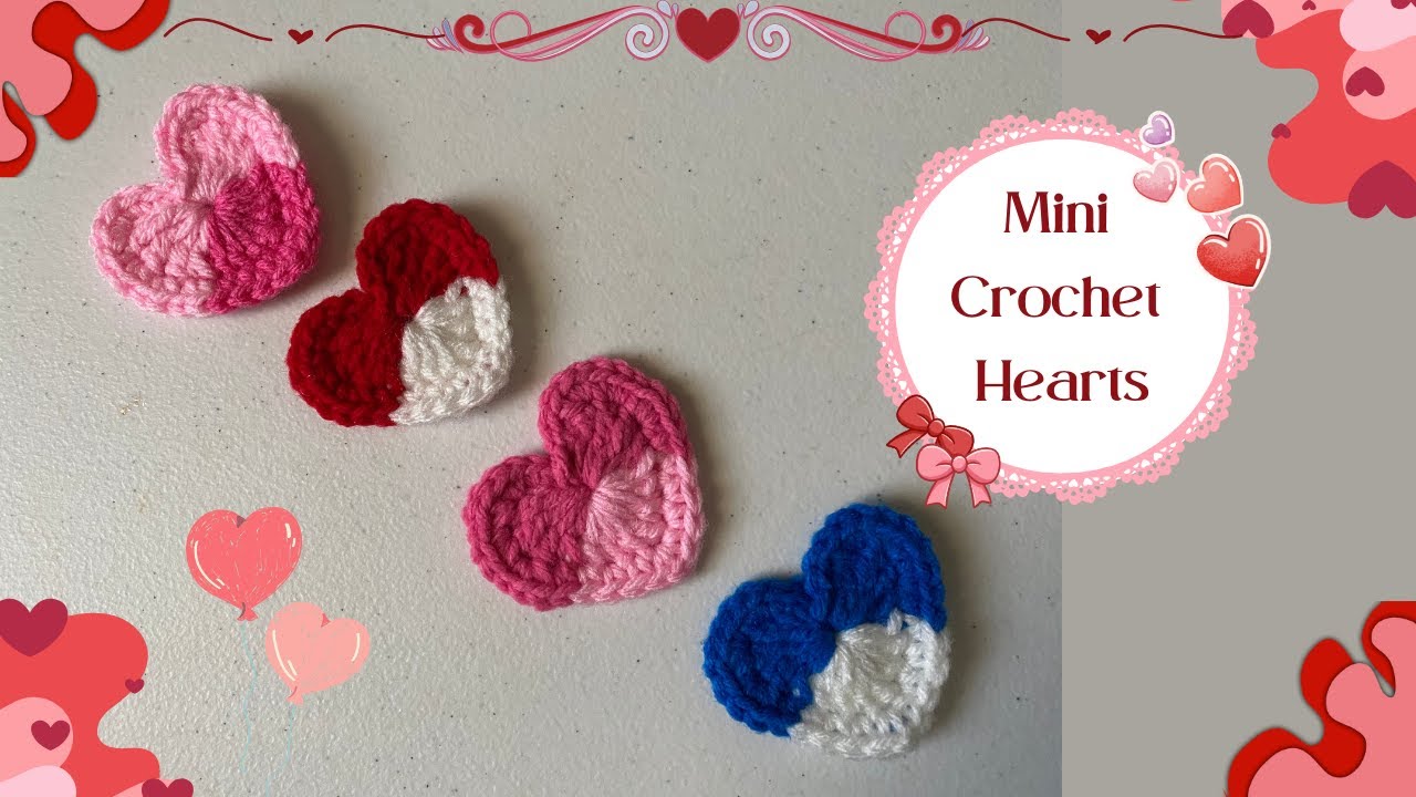 Quick & Easy Crochet Mini Hearts 💞 | Step-by-step Tutorial