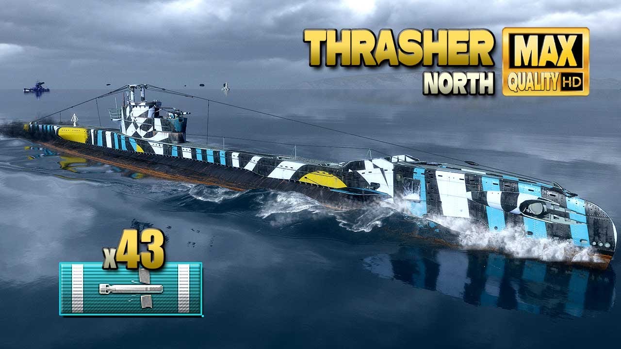 подводная лодка Thrasher: Too easy 4k базовый опыт - World of Warships