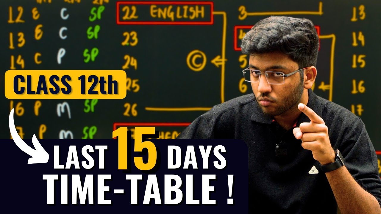 Class 12th: Last 15 Days TimeTable 🔥 | How To Study In Gaps ?? | Shobhit Nirwan