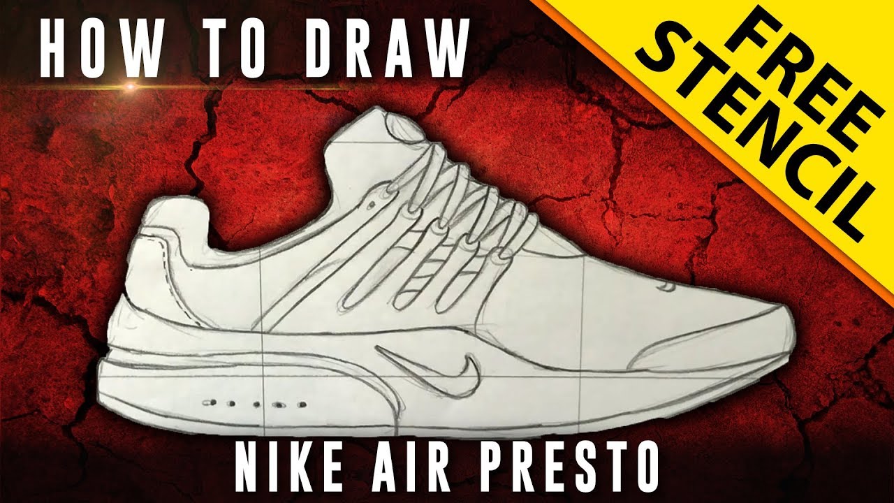 How To Draw: Nike Air Presto w/ Downloadable Stencil