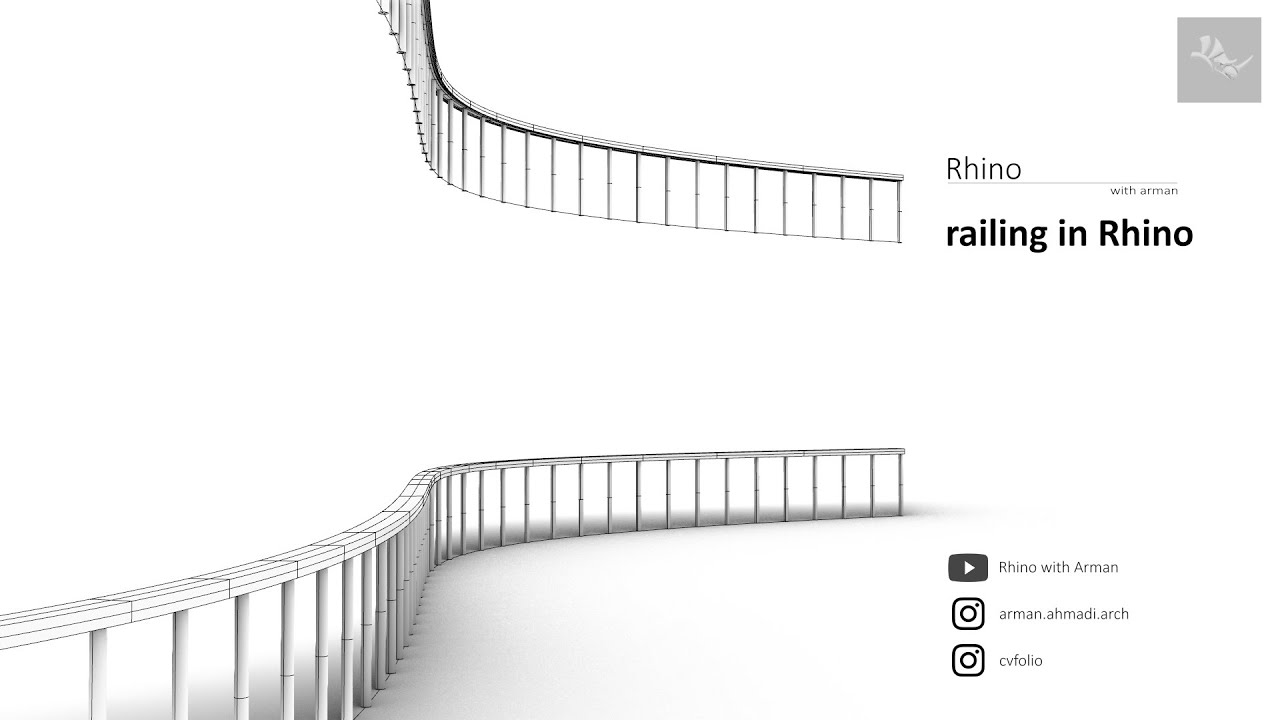 railing in rhino & grasshopper | handrail in rhino