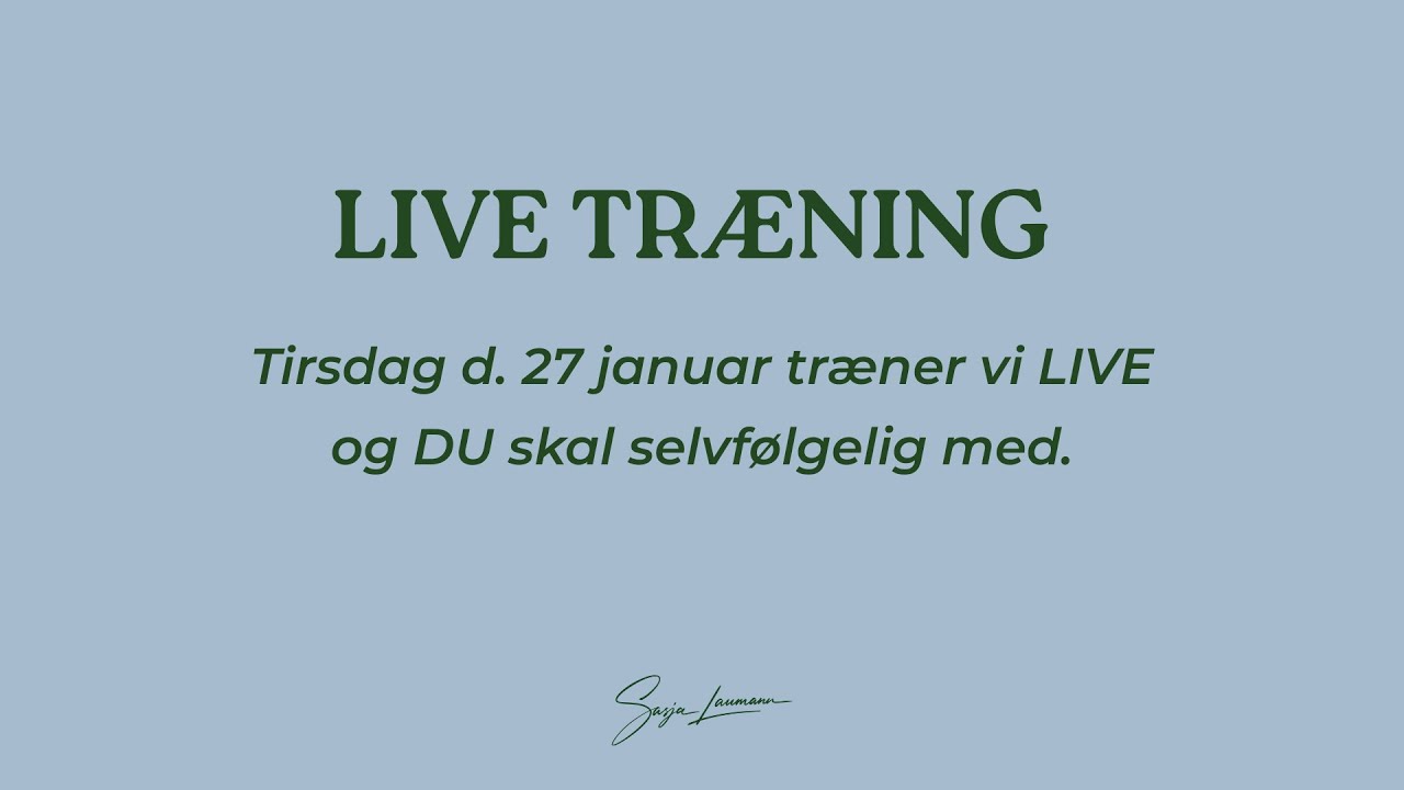 LIVE TRÆNING - 27. januar 2026