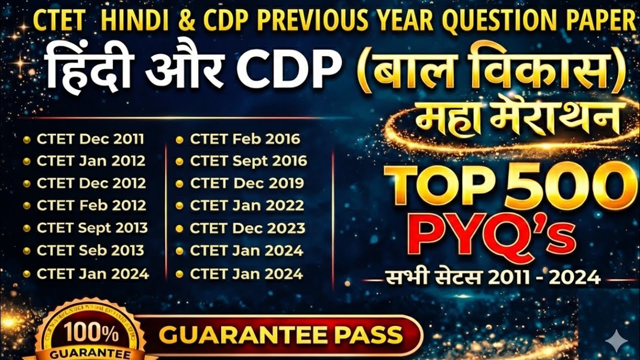 CTET Previous Year Question Paper cdp Pedagogy CTET 2026 Preparation I
