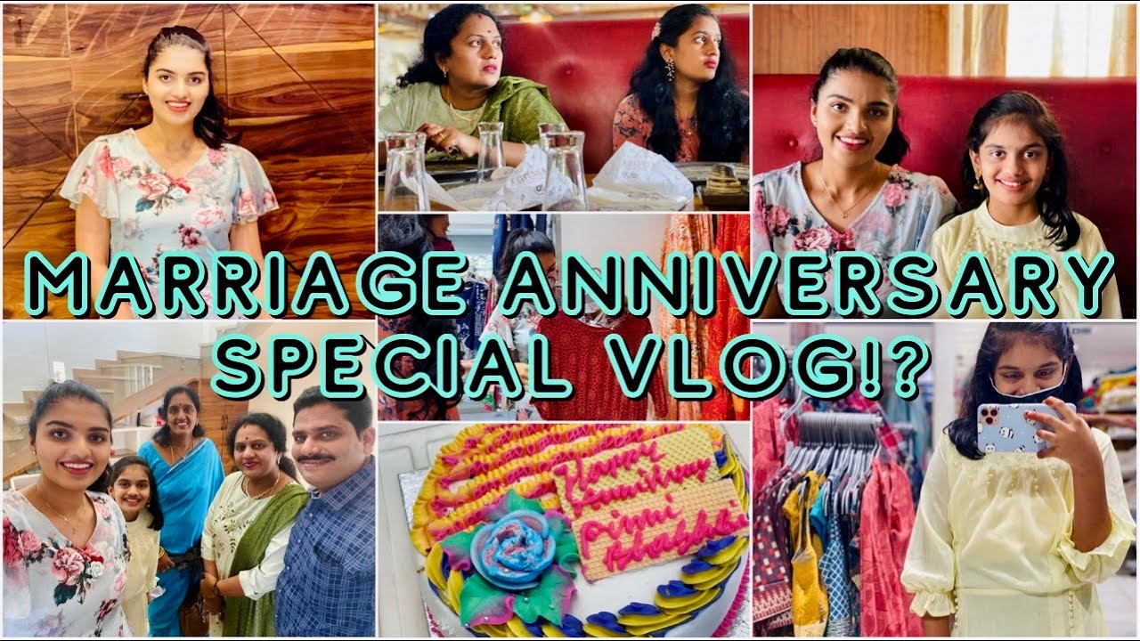 Wedding Anniversary Special Vlog!?|Simple Home Party with Family|Going to Restaurant,Cake & More||