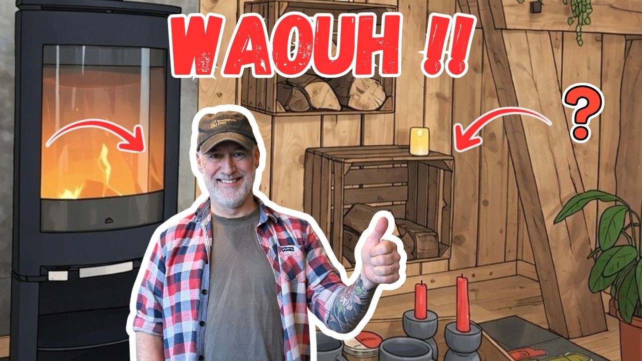 #5 REX RÉNOVATION SÉCHOIR À TABAC Coin poêle à bois : Déco CHALET cosy 100% Récup & DIY