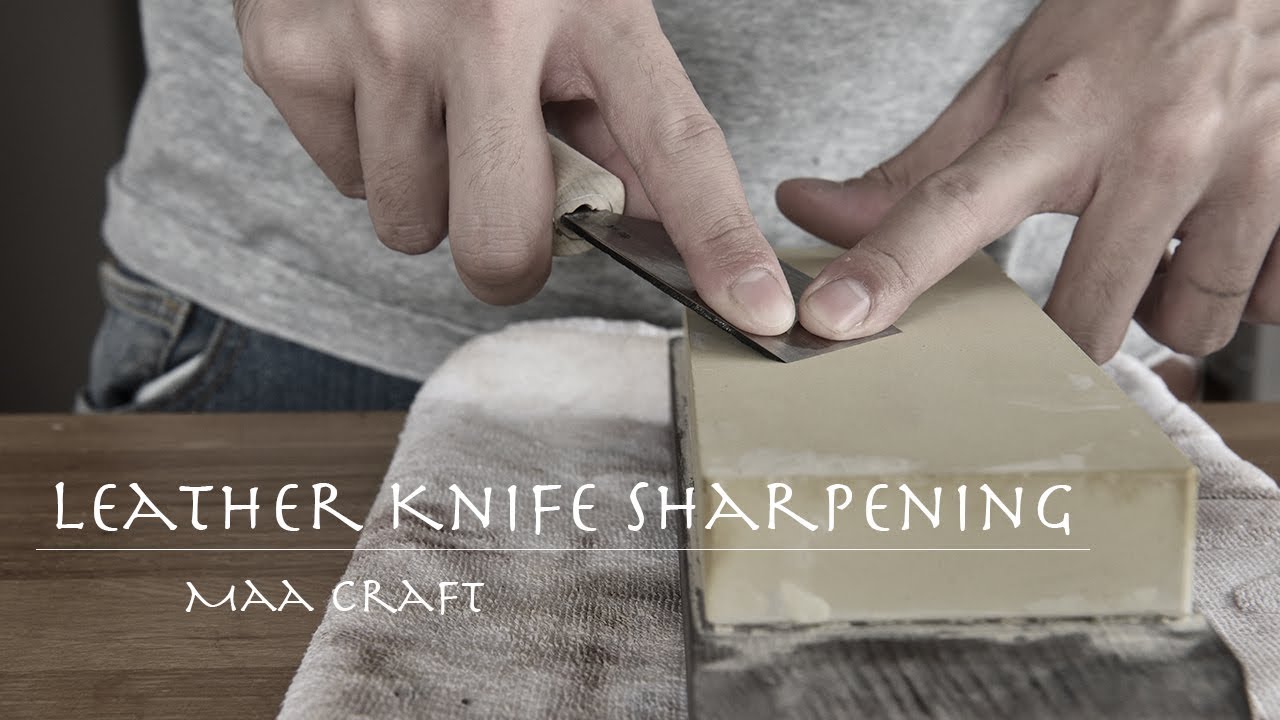 [ ASMR ] 4K Leather Knife Sharpening  Japanese Leather Knives レザークラフト 革包丁研ぎ