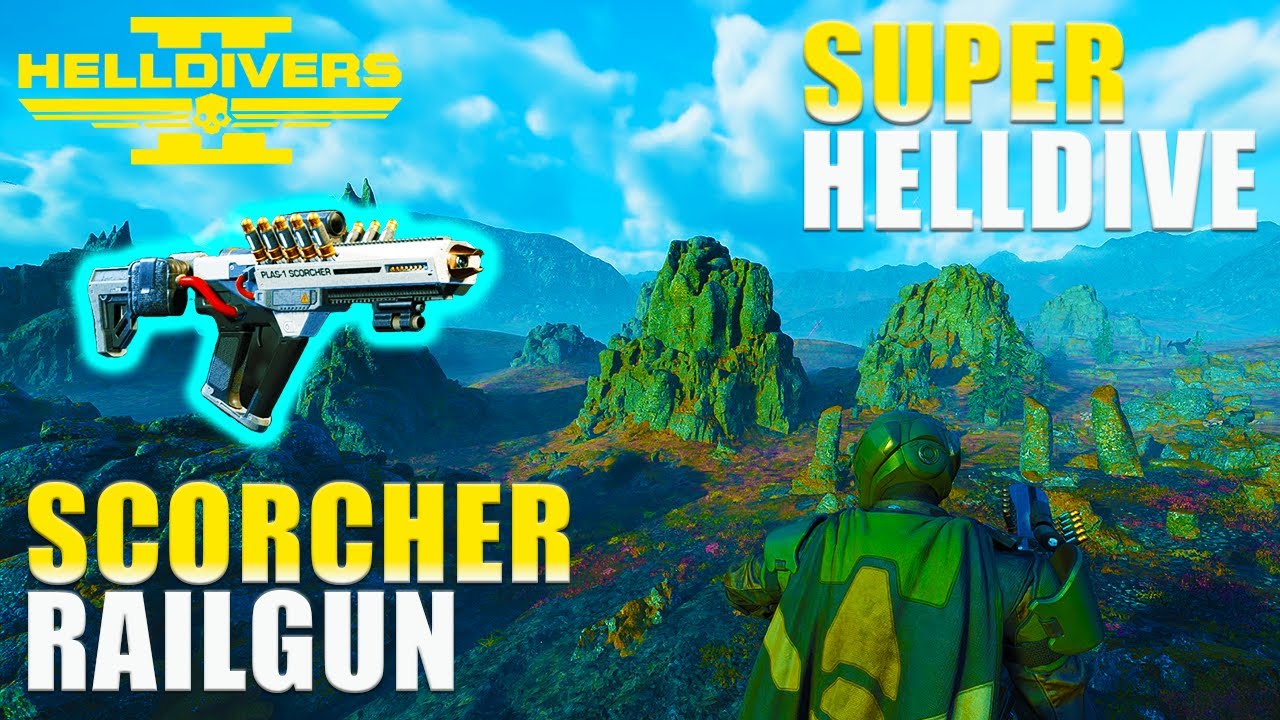 Helldivers 2 - Scorcher And Railgun Gameplay (Automaton Super Helldive) (No Comms) (All Clear)