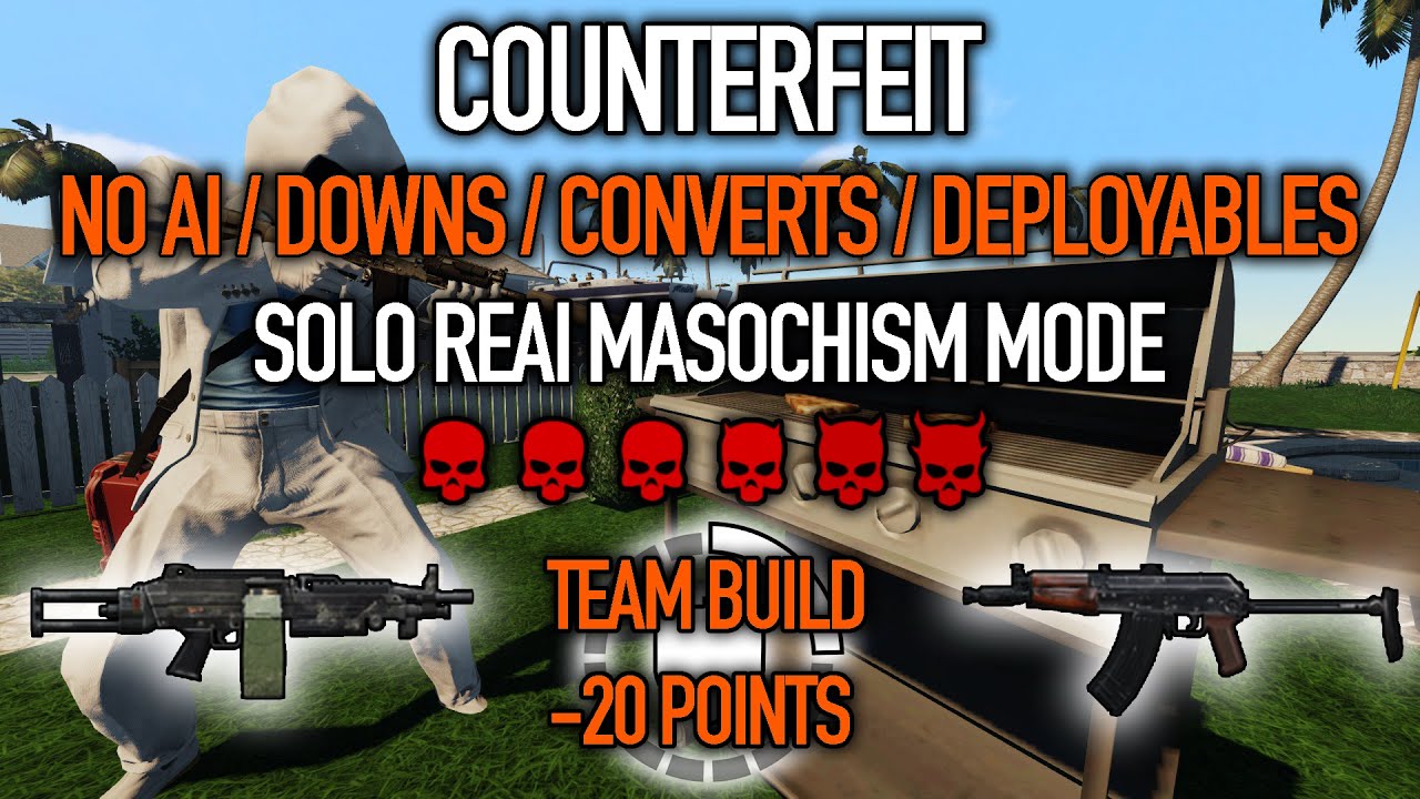 Payday 2, Counterfeit Solo DS/OD REAI MasoMode, No (AI/Downs/Converts/Deployables) Armorer LMG Build