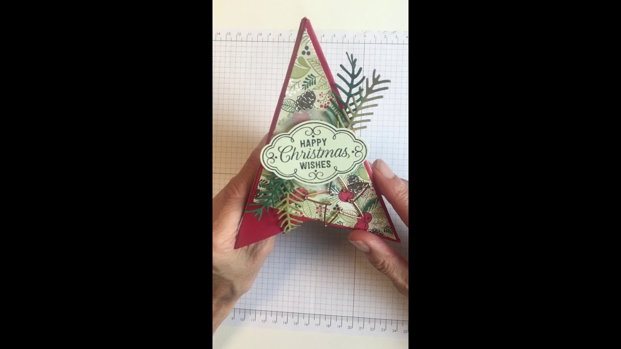 Creating a Pyramid card | Teepee Card | Fun Fold | Stampin' Up! | Christmas
