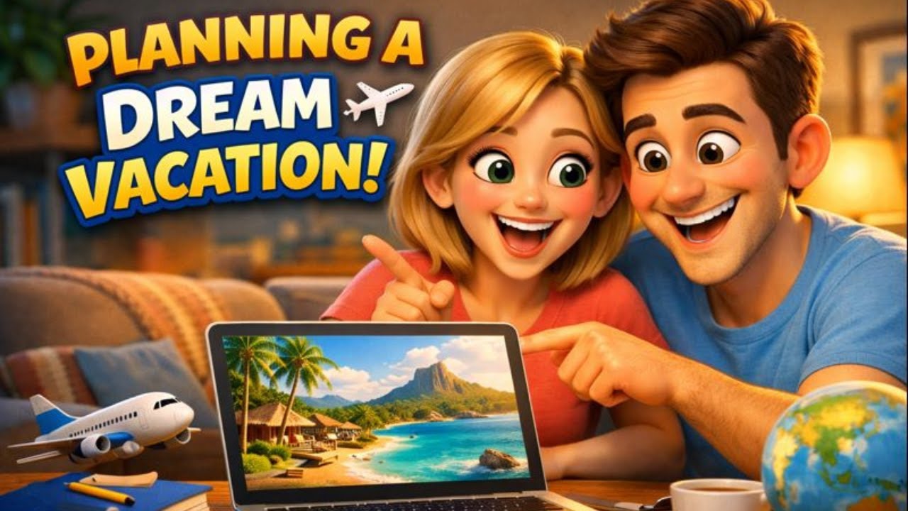 Beginner English Speaking Practice | Planning a Dream Vacation 🌴✈️