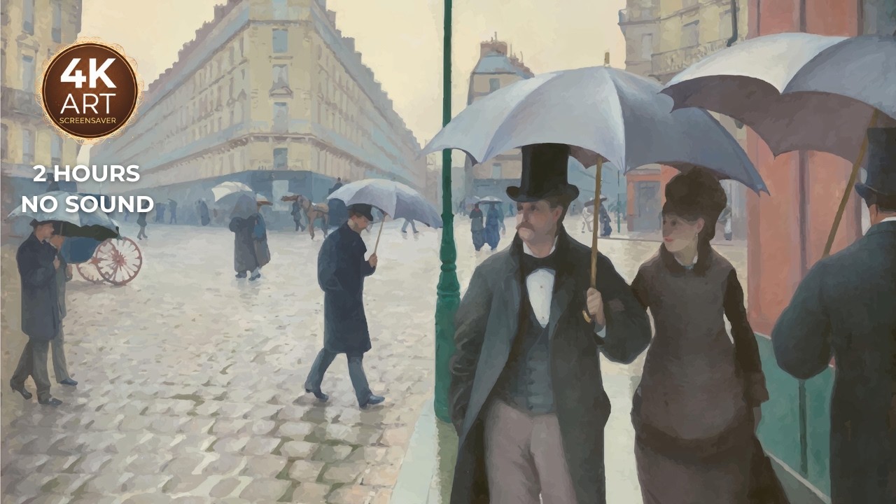 2 Hours Under the Rain I Caillebotte Paris Screensaver  ---EcoArtLab • Frame TV & Printable Art
