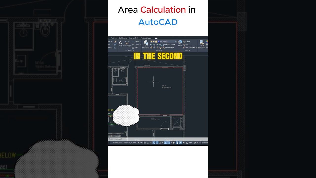 ✨ Расчет площади в AutoCAD #autocadtutorial #autocadtips #area #autocadtipsandtricks