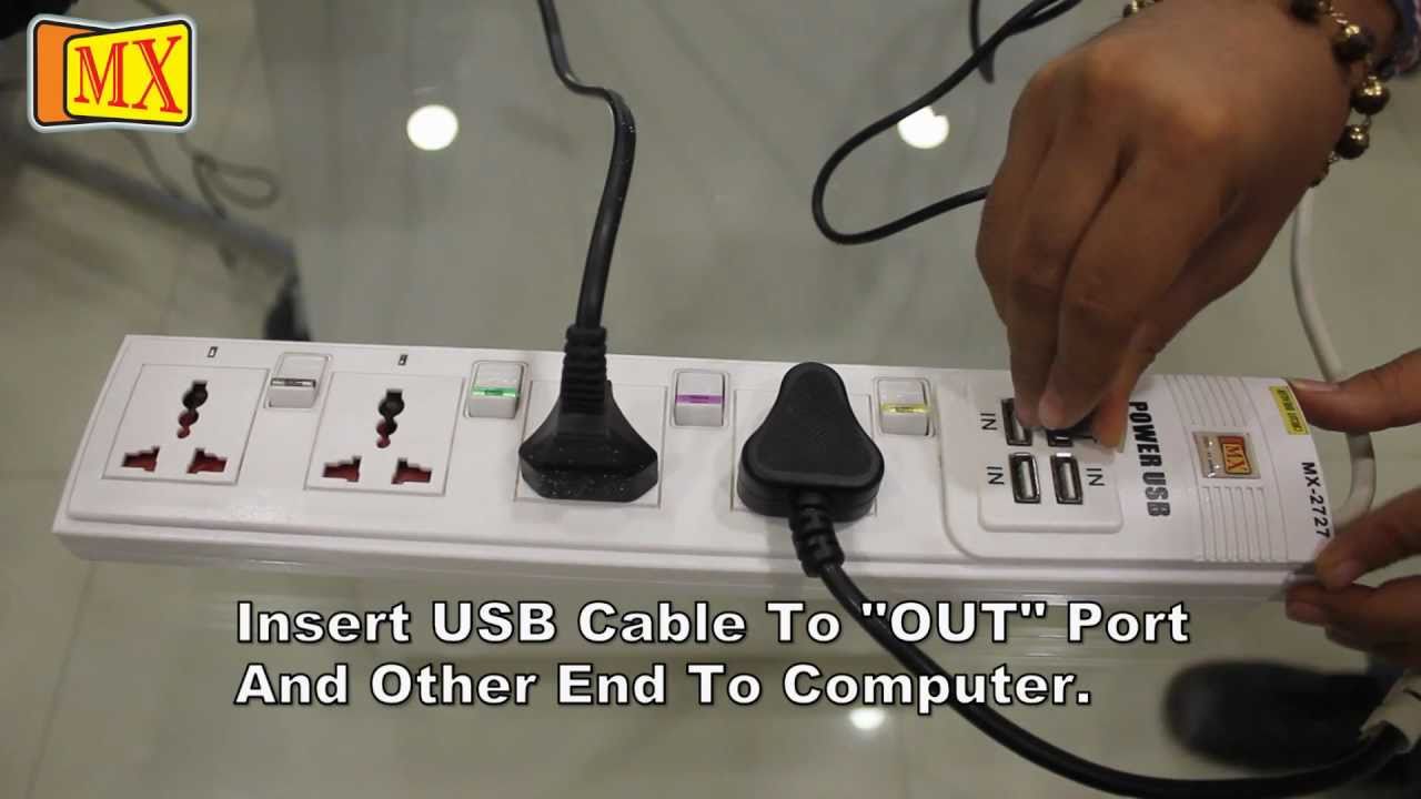 Surge Protector With USB HUB and power extension cable with fuse and MOV technology