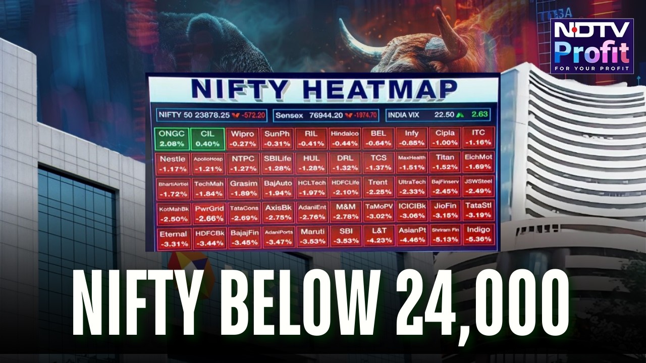Stock Market News LIVE Updates: Nifty Below 24,000 In Pre Market, Sensex Slumps 1,300 Points