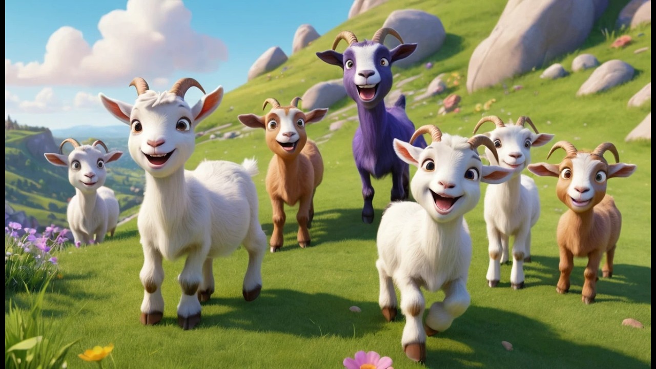 Five Little Goats Stumble Stumble Stumble | Funny Farm Animal Song & Kids Rhymes