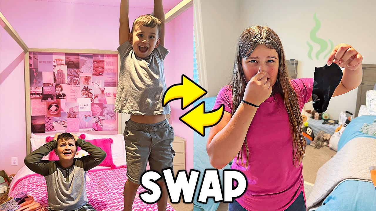Swapping BEDROOMS For 24 HOURS!! | JKREW