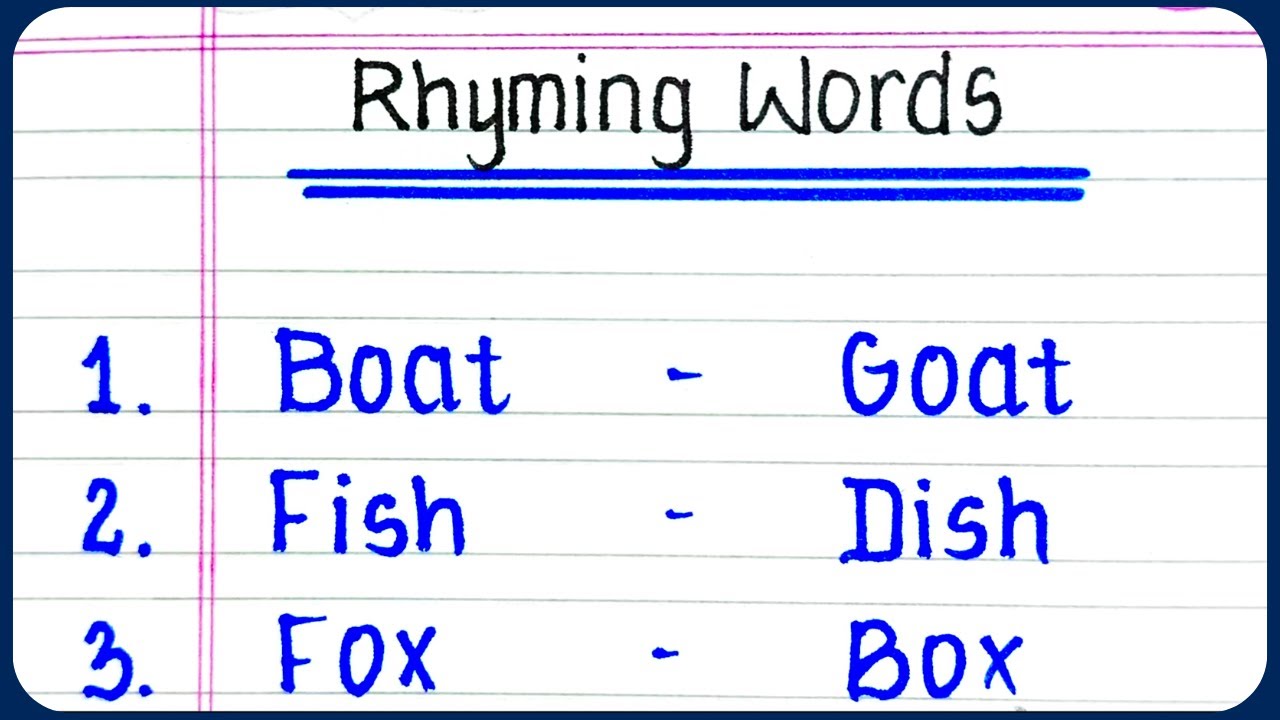 10 rhyming words in english for kids | 10 Rhyming Words in English | Rhyming words