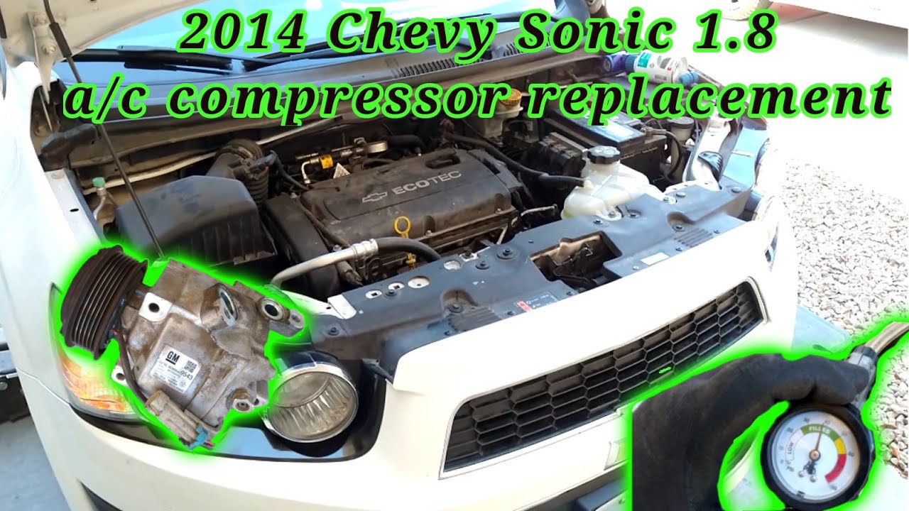 2014 Chevy Sonic 1.8 como cambiar el compresor de el aire acondicionado (a/c compressor replacement)