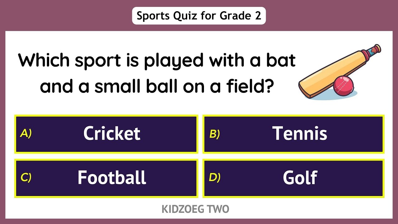 Sports Quiz for Grade 2 | 12 Fun and Easy General Knowledge Questions on Sports | Children's GK Test