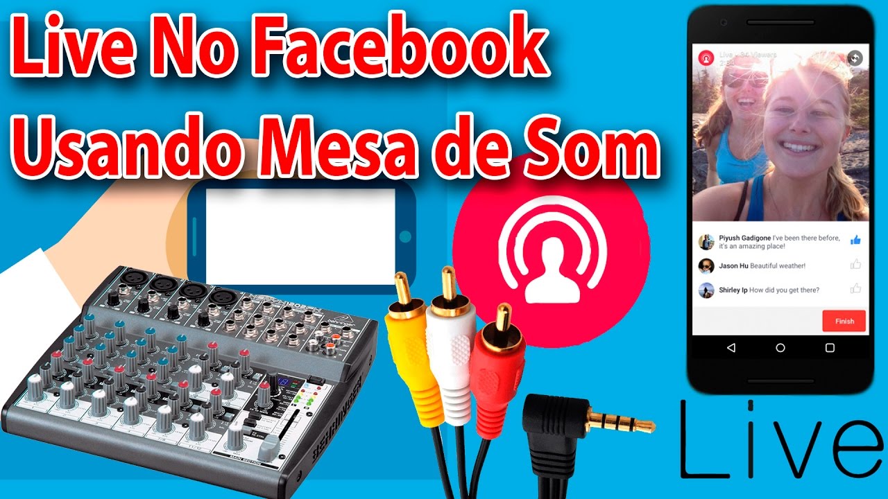 Live no Facebook com Smartphone Usando o som do Computador e Mesa de Som !