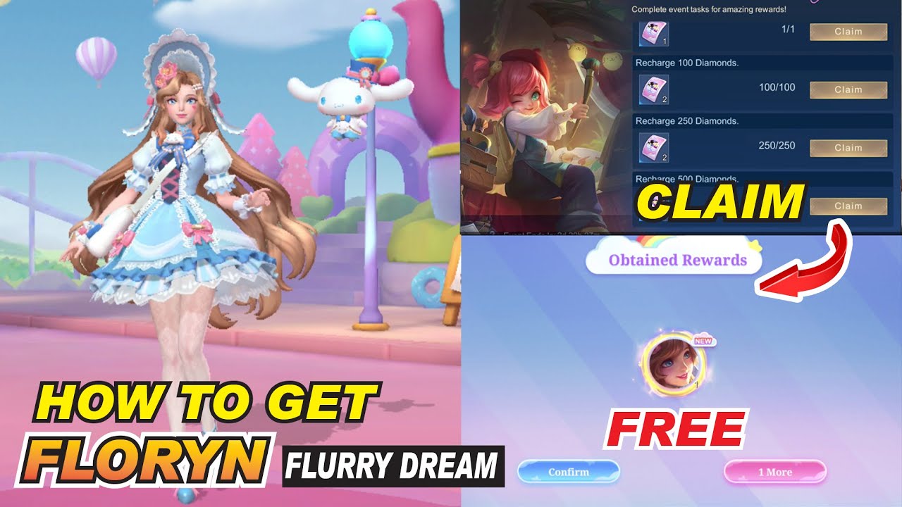 MLBB x SANRIO How to get FREE SKIN Floryn Fluffy Dream ( Get FREE 10 tokens Draw )