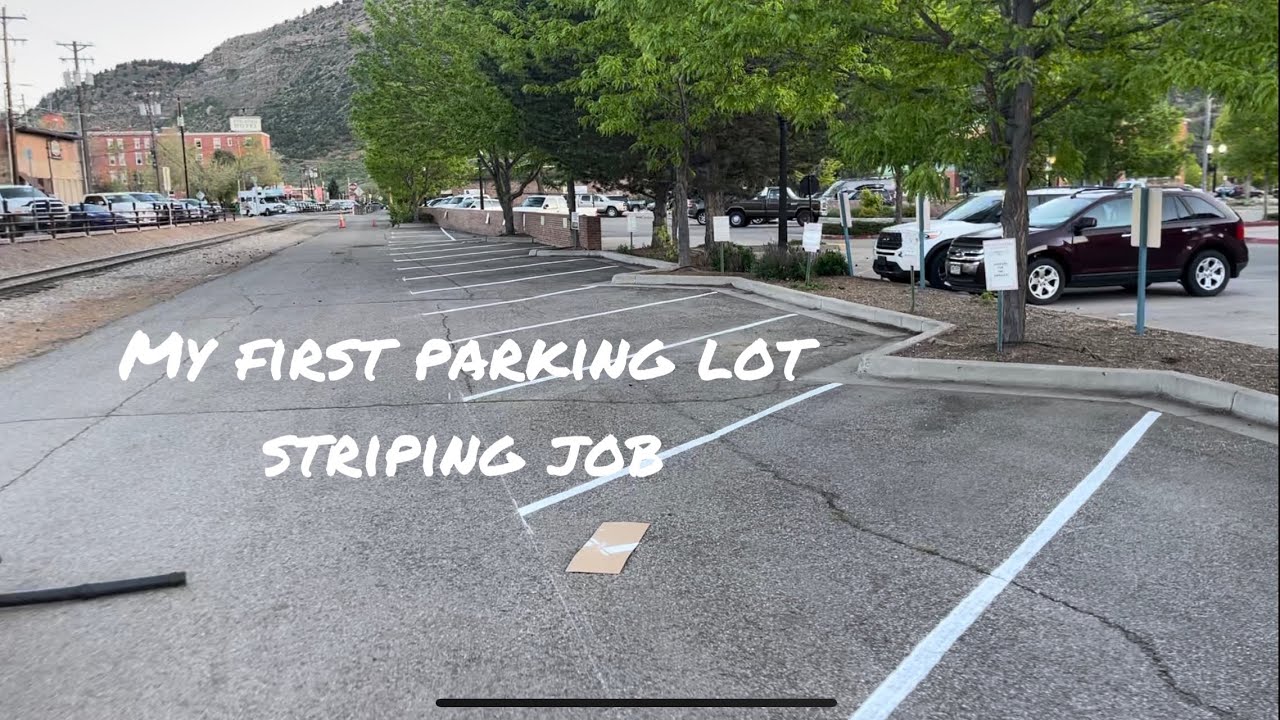 My first parking lot striping job with a Titan 850 start to finish in 3 minutes