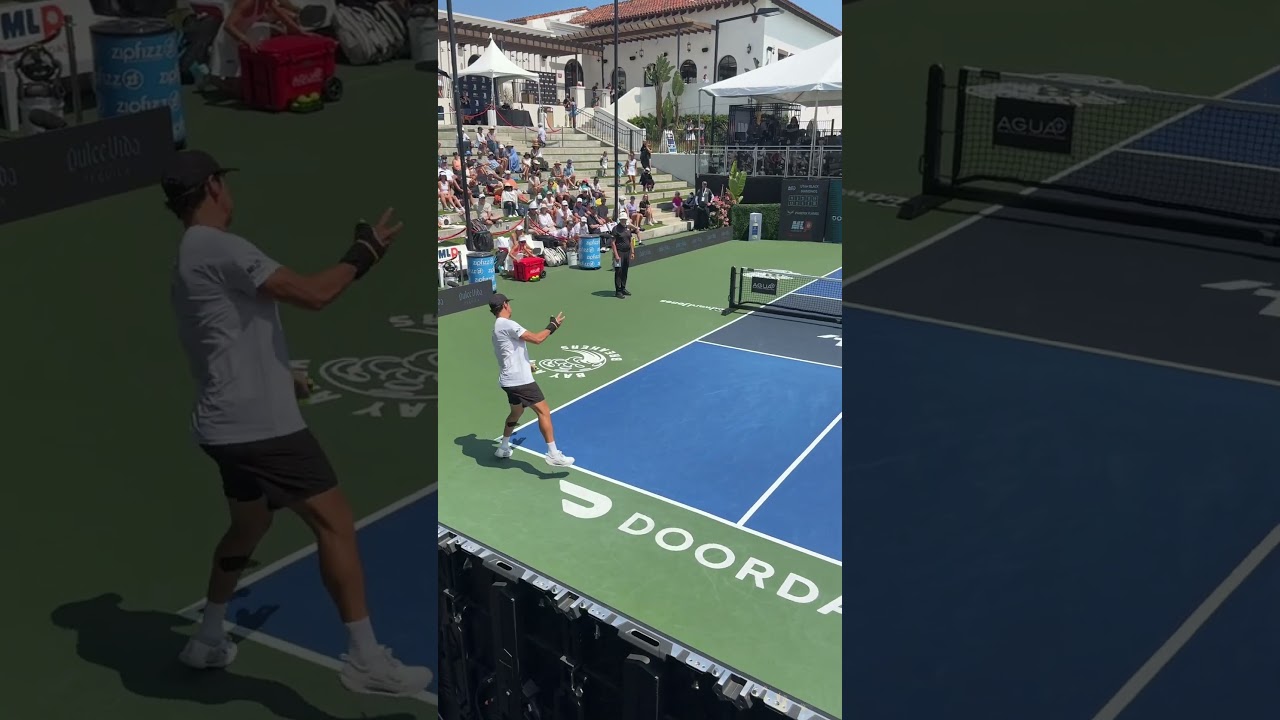 Tyler Loong just played this pickleball match with a CAST on and WON
