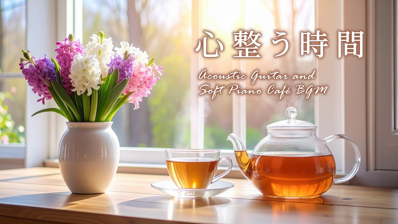 【春の癒し音楽】穏やかな朝に心がすっと整う🌸☕やさしいピアノとアコースティックギターのカフェBGM｜作業用・読書・リラックス #chill #作業用bgm