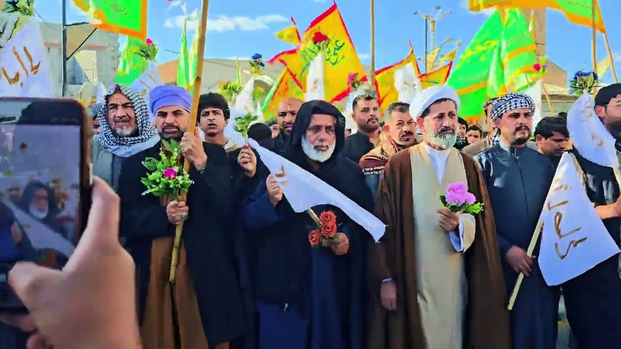 بقلوبٍ منتظِرة… موكب الإمام المهدي المنتظر (عج) يدخل سامراء المقدسة لزيارة الإمامين العسكريين (ع).