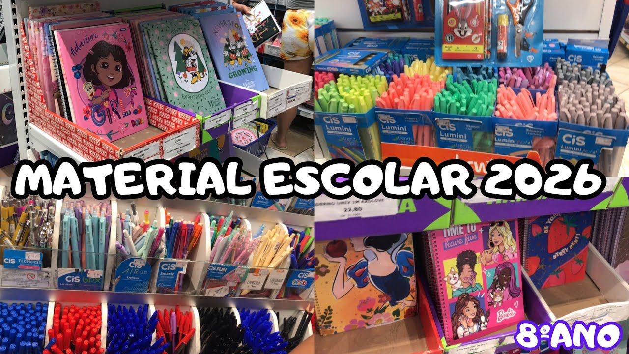 COMPRANDO OS MATERIAIS ESCOLARES 2026, PARA MINHA FILHA 8º ANO 📕✏️🎒#materialescolar2026