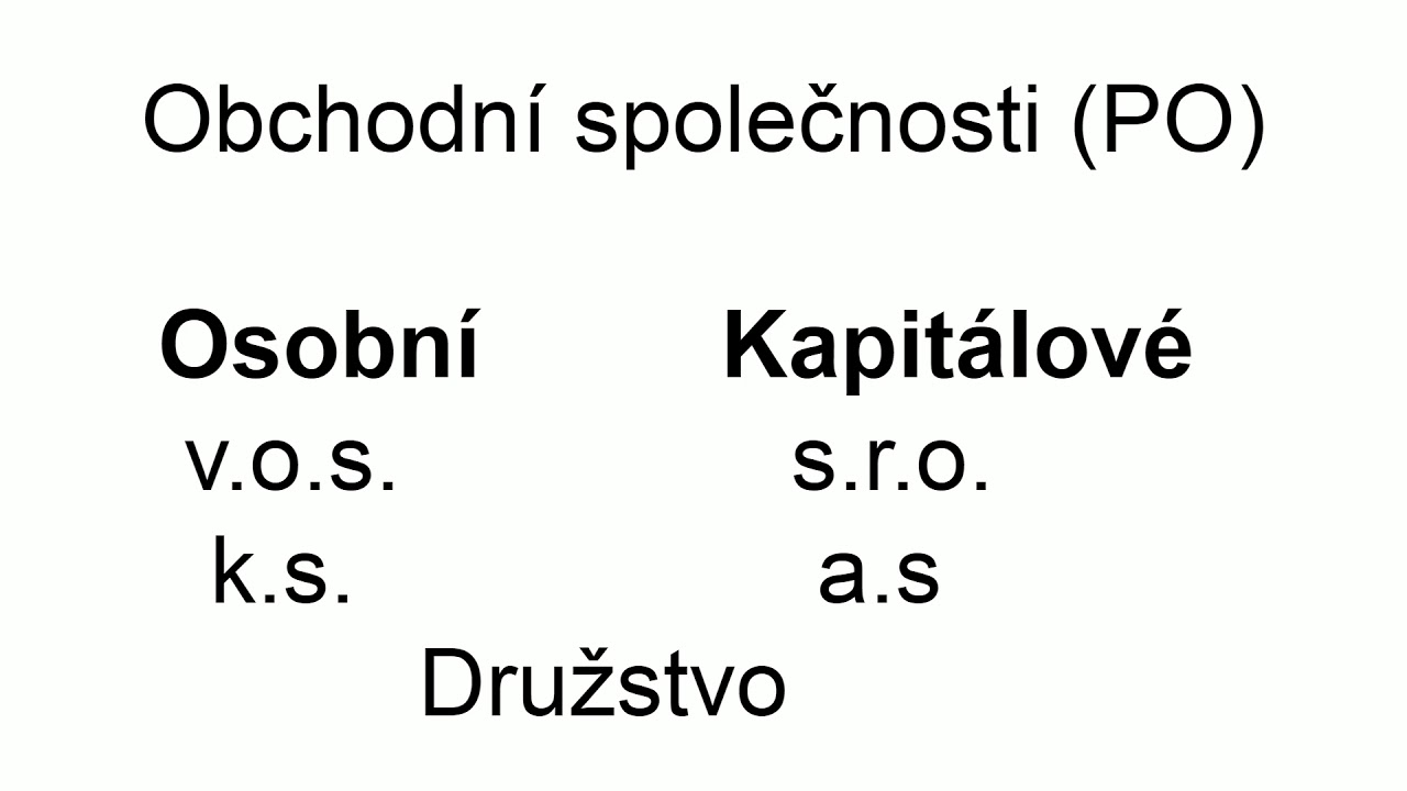 4. Finanční řízení podniku - Právní formy podniku a veřejná obchodní společnost