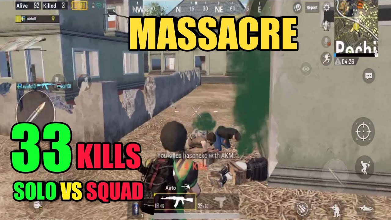 Massacre In Pochinki | Solo Vs Squad 33 Kills | PUBG Mobile