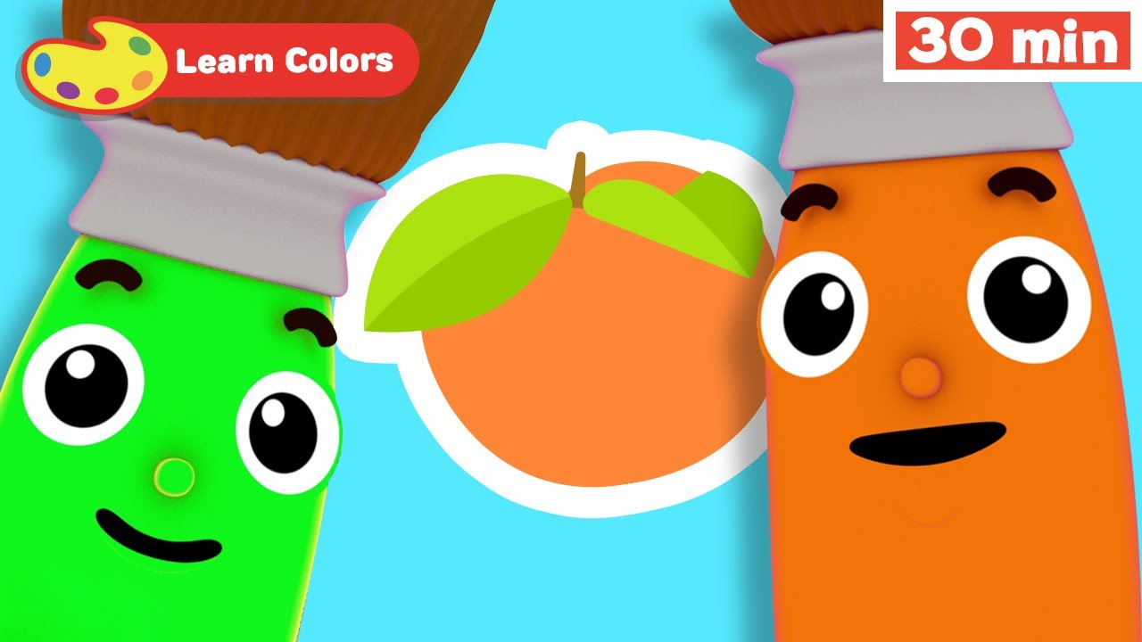Learn Colors for Children w Petey Paintbrush | Coloring Vehicles, Games & Fruits |First University