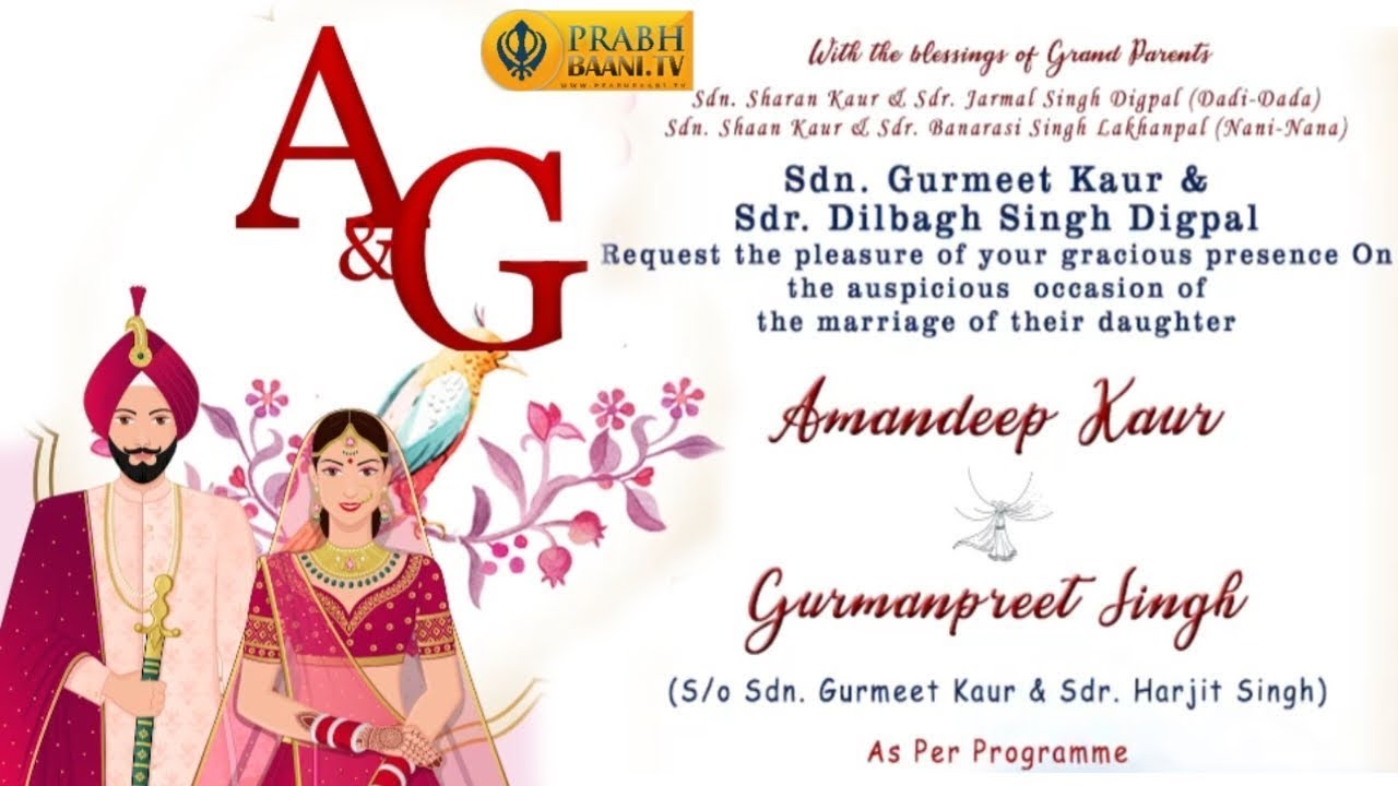LIVE ! Anand Karaj of Amandeep Kaur with Gurmanpreet Singh | G. Baba Budha Sahib Ji Subhash Nagar