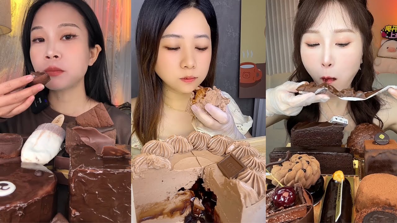 ASMR Mukbang Chocolate Cake Eating | Rich Cocoa Cake, Creamy Layers & Soft Sounds