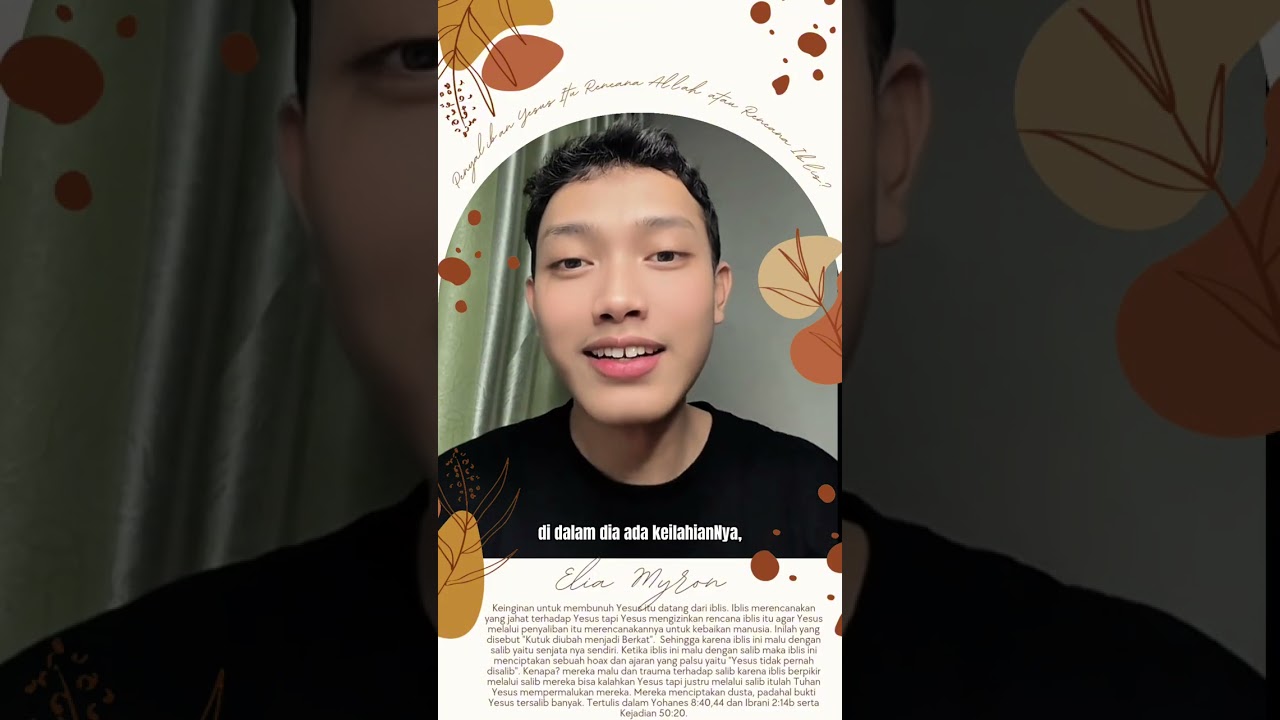 PENYALIBAN YESUS ITU RENCANA ALLAH ATAU IBLIS? Oleh Elia Myron