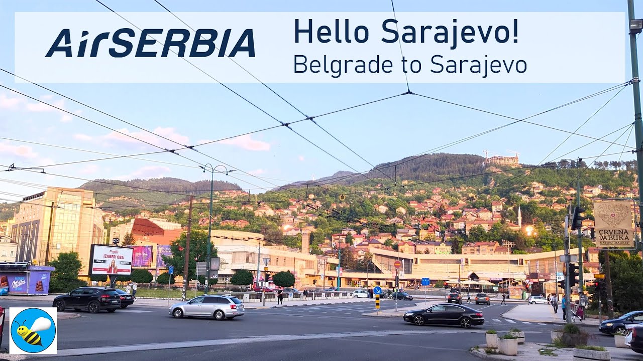 4K Air Serbia || Belgrade to Sarajevo || Bosnia & Herzegovina's capital city