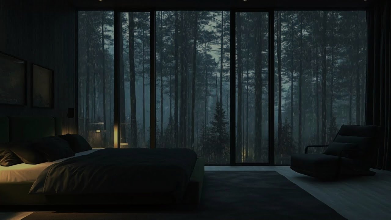 Heavy Rain and Soft Thunder for Deep Sleep, Meditation, Stress Relief | BLACK SCREEN