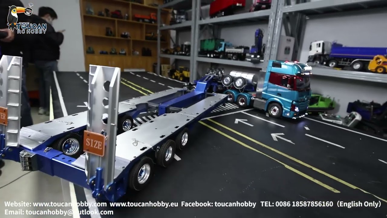 JDM-2 1.5 meters 1/14 metal rc widen trailer working for your rc tractor truck, excavator, loaders