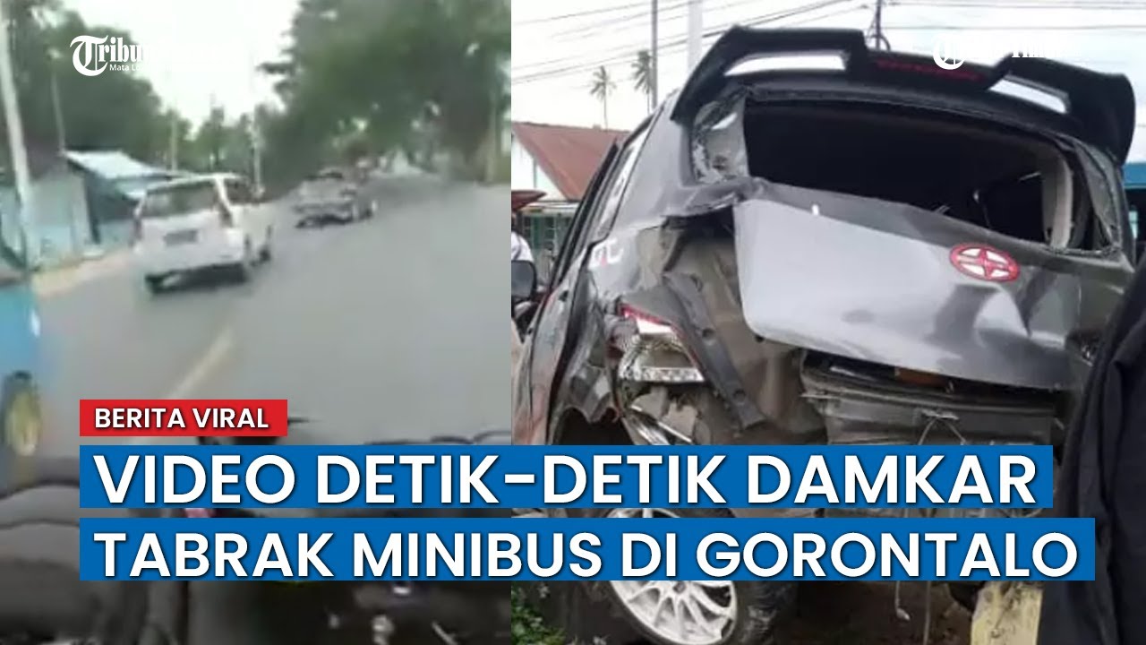 Detik-detik Damkar Tabrak Minibus Sampai Ringsek di Gorontalo