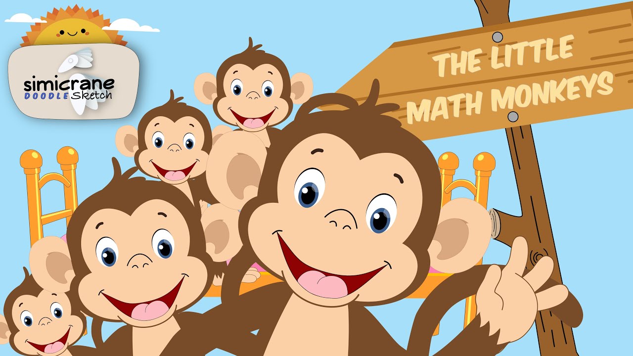 Five Little Math Monkeys 🙊 🧮 | Five Little Monkeys Jumping On The Bed | Children Nursery Rhyme