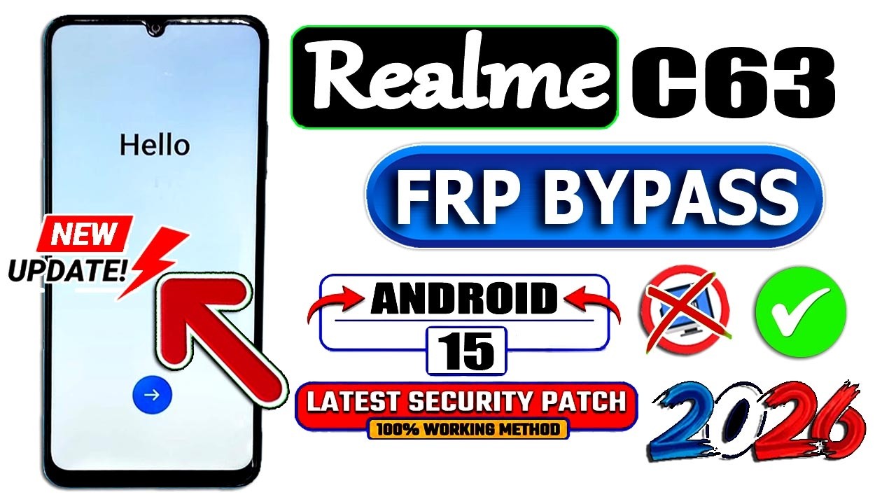 Realme C63 {Android 15 } FRP Bypass Without Pc Method 2026