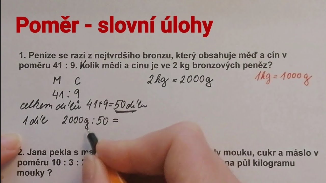 Poměr - slovn&iacute; &uacute;lohy