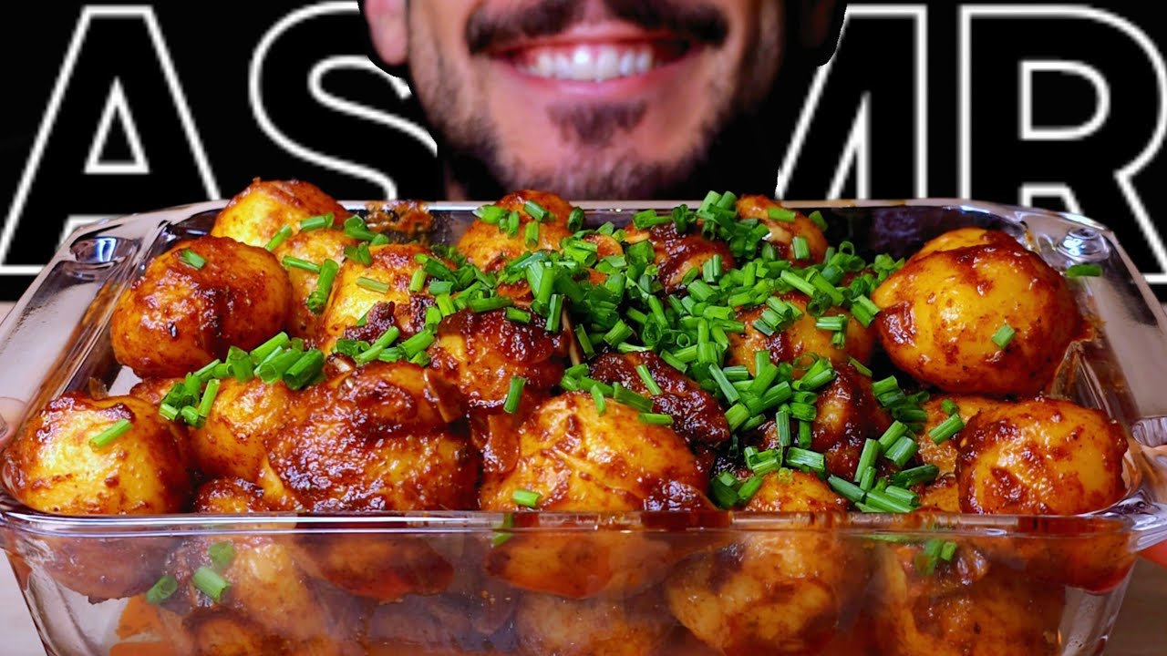 ASMR VIRAL SAUTÉED POTATO BALLS (EATING SOUNDS) NO TALKING MUKBANG