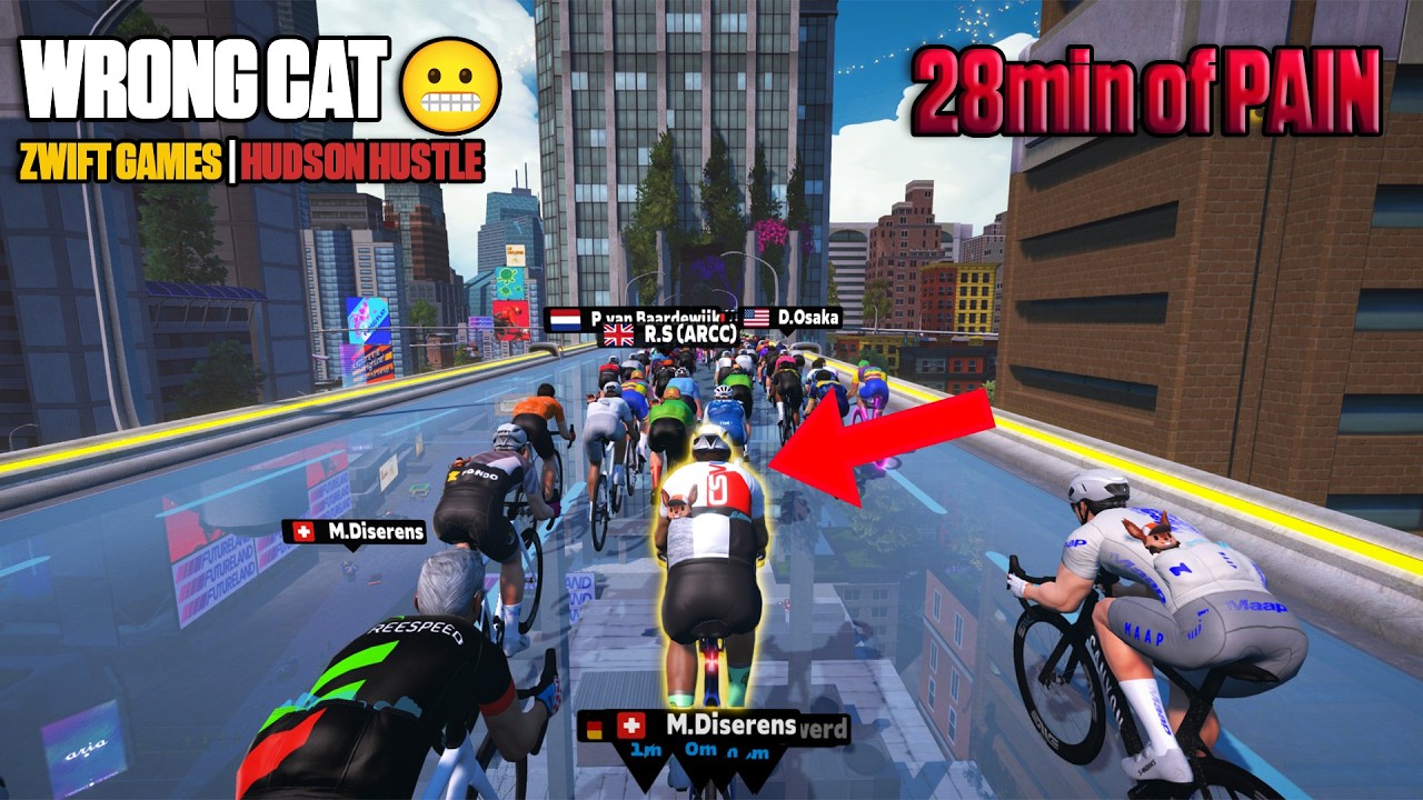 Не та категория… 28 минут боли | Zwift Games Hudson Hustle