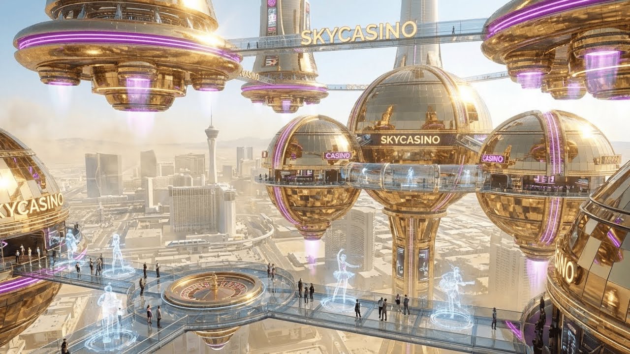 Las Vegas 2075: Sky Casino & Golden City 🎰 (4K Future Ambience)