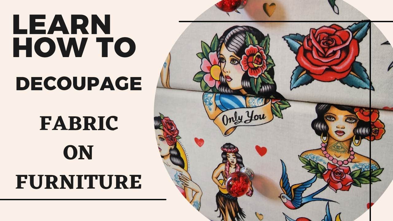 How to decoupage fabric onto furniture | Fabric decoupage tutorial | unique antique challenge